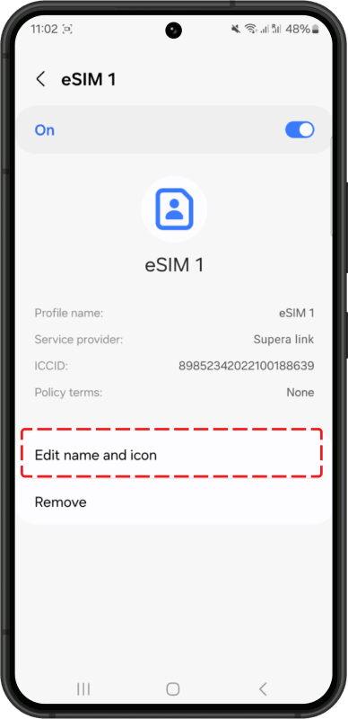 9. Modify eSIM label