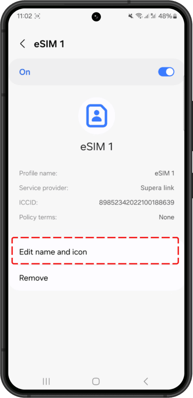 8. Modify eSIM label