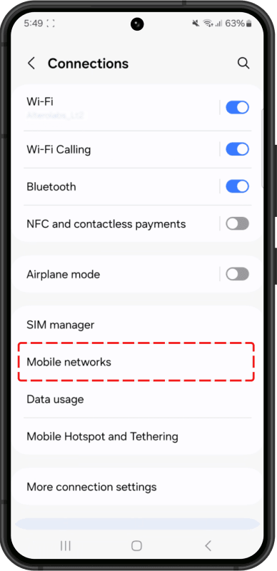 1. Navigate to Connections menu