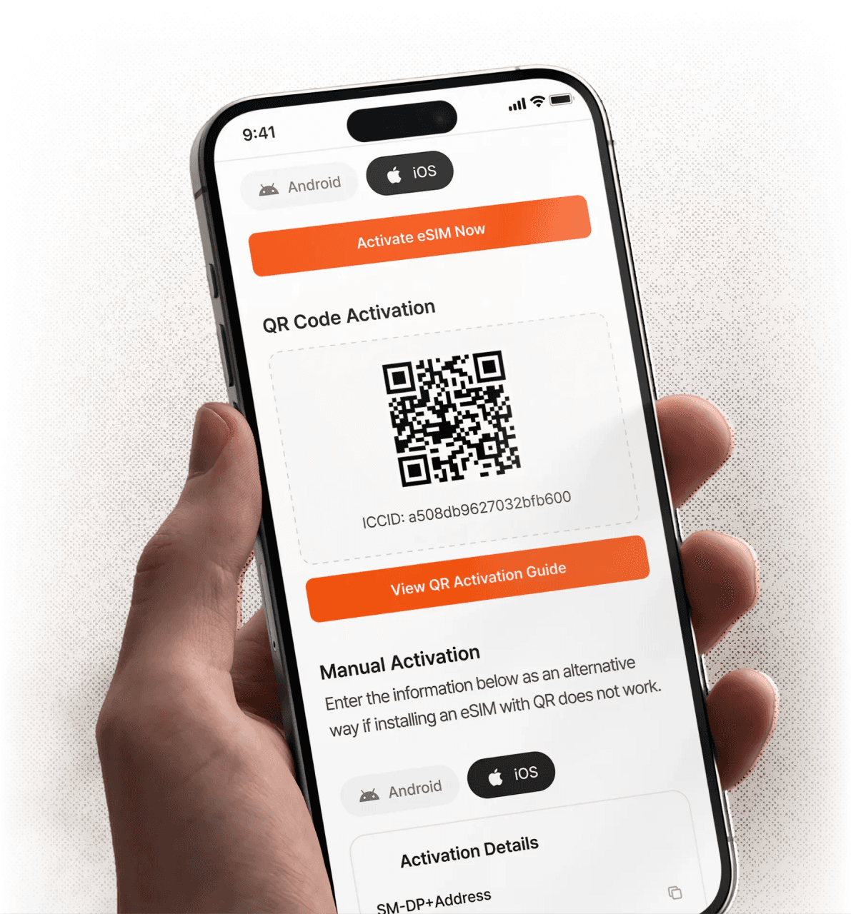 Activate with QR without remove your SIM card.