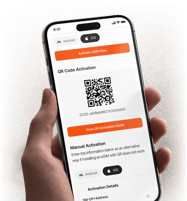 Activate with QR without remove your SIM card.